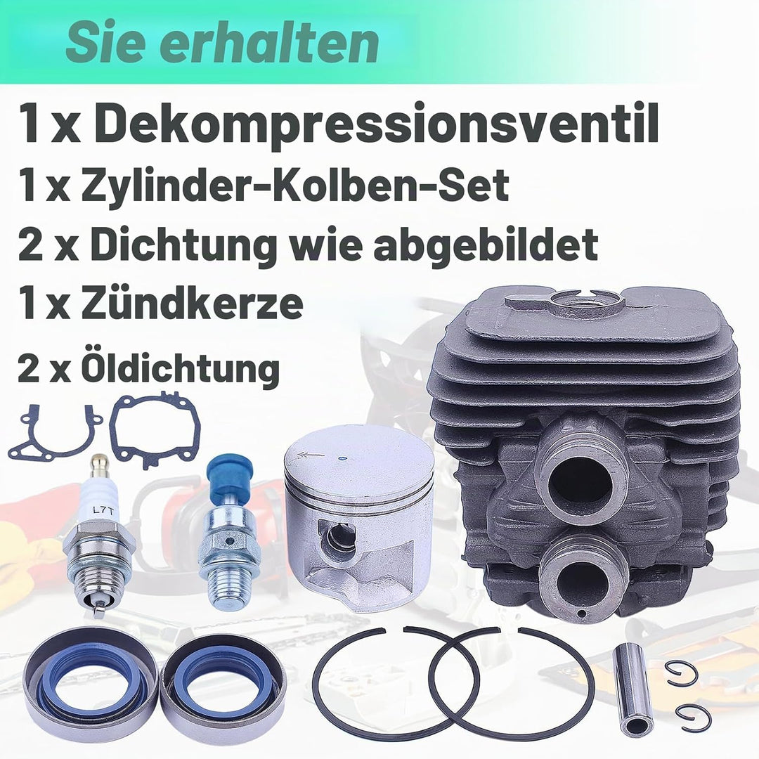 Adefol Zylinder und Kolben Kit für STIHL TS410 TS420 Trennsäge, 50mm Cylinder Piston Baugruppe + Zün