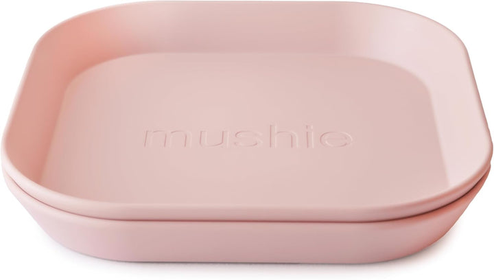 Mushie Quadratische Geschirrteller für Kinder | 2er-Set | wiederverwendbar BPA-frei | spülmaschinenf