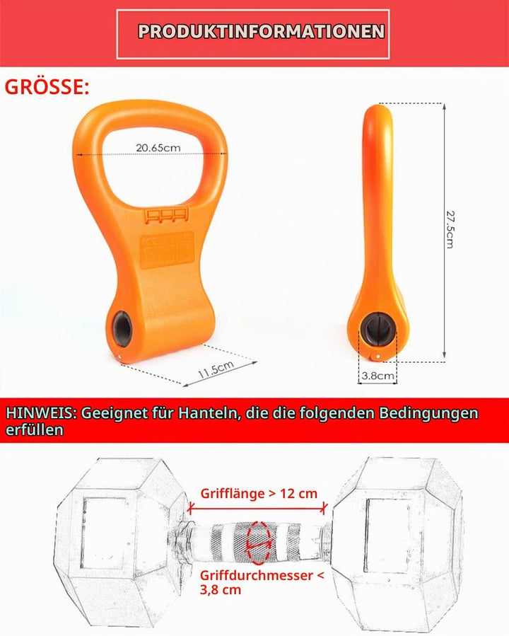 Kettlebell Grip Adjustable Portable Weight Travel Workout Equipment Gear for Gym Weights Bag, Crossf