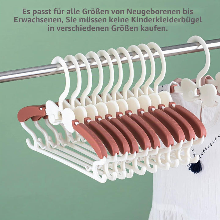 Kleiderbügel Kinder，29-37CM Mitwachsende Kinderkleiderbügel 20 Stück Stapelbare Baby Kleiderbügel mi
