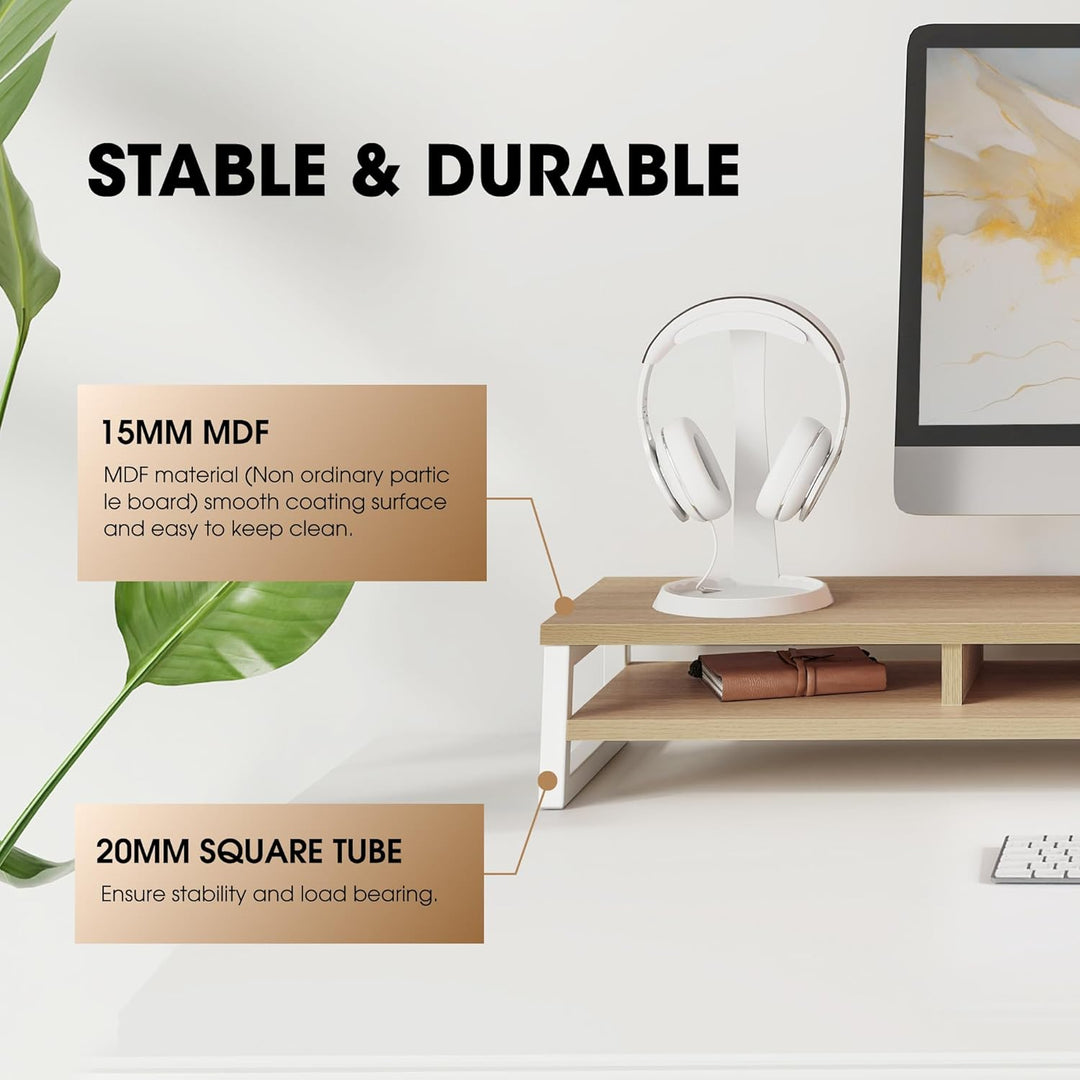 Fenge Dual Monitorständer Riser 108cm Grosse Computer Bildschirmständer für PC/Laptop/Fax/Drucker/TV