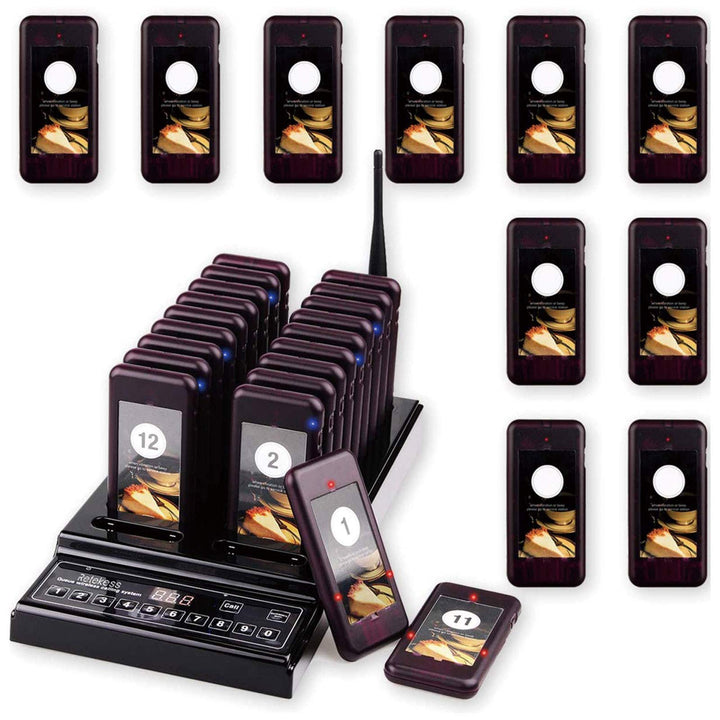Retekess T112 Drahtloses Anrufsystem 30 Pagers Restaurant Pagers 3 Anrufmodi, Ladelicht, 12 Stunden