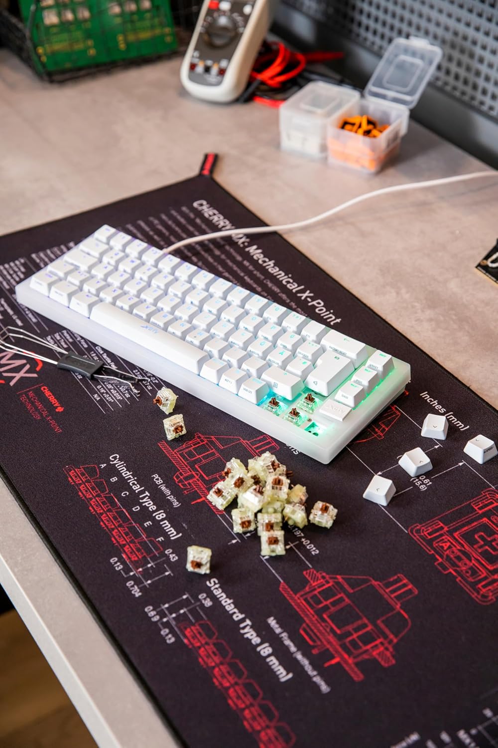 CHERRY MX RGB Brown Switch Kit, 23 Mechanische Tastatur-Schalter, für DIY, Hot Swap oder Gaming-Keyb