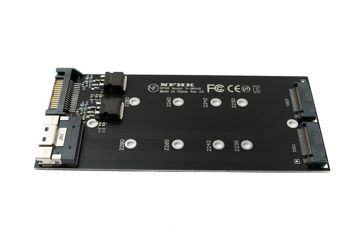 SYSTEM-S NVME M.2 Adapter 2X AHCI zu PCIE Express 3 4.0 Slimline SFF-8654 8X Raid Card