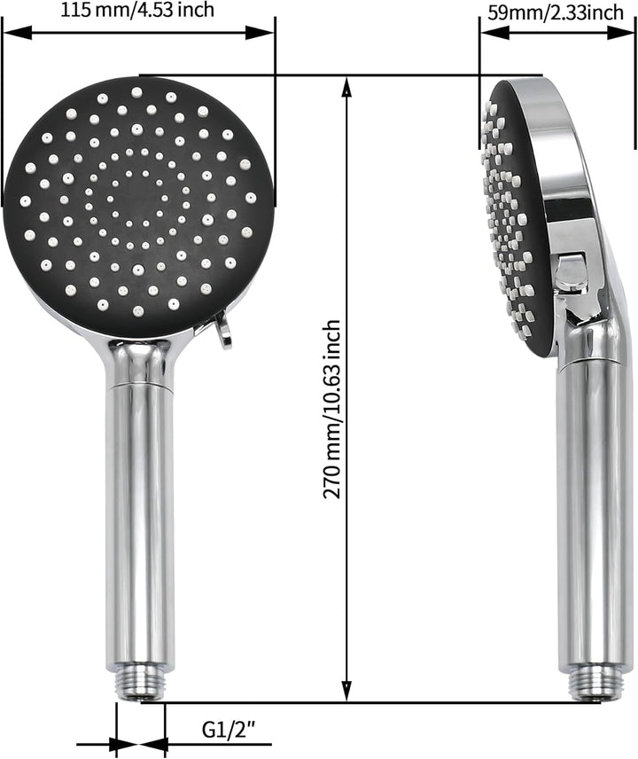 Duschkopf mit Filter 6+1 Strahlarten Duschkopf mit Schlauch Duschbrause Shower Head Wassersparend Ho