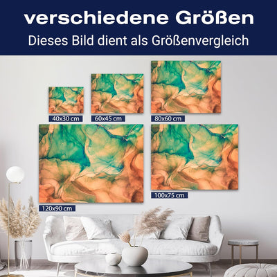 wandmotiv24 Leinwand-Bilder Natur-Stein, Grösse 60x45cm, Querformat, hellblauer Marmor, Dekosteine,