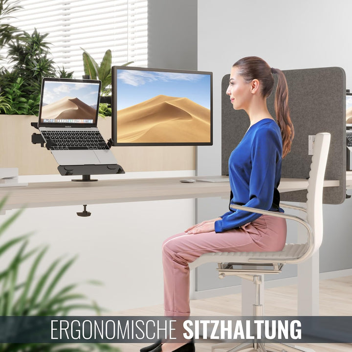 RICOO Laptophalter, CZ3028, Lap Desk, Einstellbar, Monitorhalterung, Laptop Tray, VESA 75x75/100x100