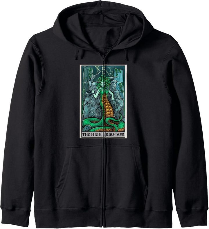 Medusa Tarotkarte für die Hochpriesterin, griechische Mythologie, Geschenk Kapuzenjacke