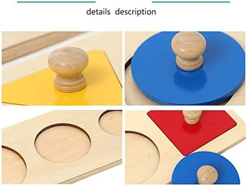 Adena Montessori First Jumbo Knob Wooden Shape Puzzles for Toddlers 1-3,Multiple Peg Shapes Puzzle S