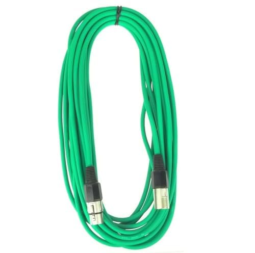 Paccs 4 Stück 10 m Mikrofonkabel Grün XLR Stecker male auf XLR Buchse female - Symmetrisch Audio Kab