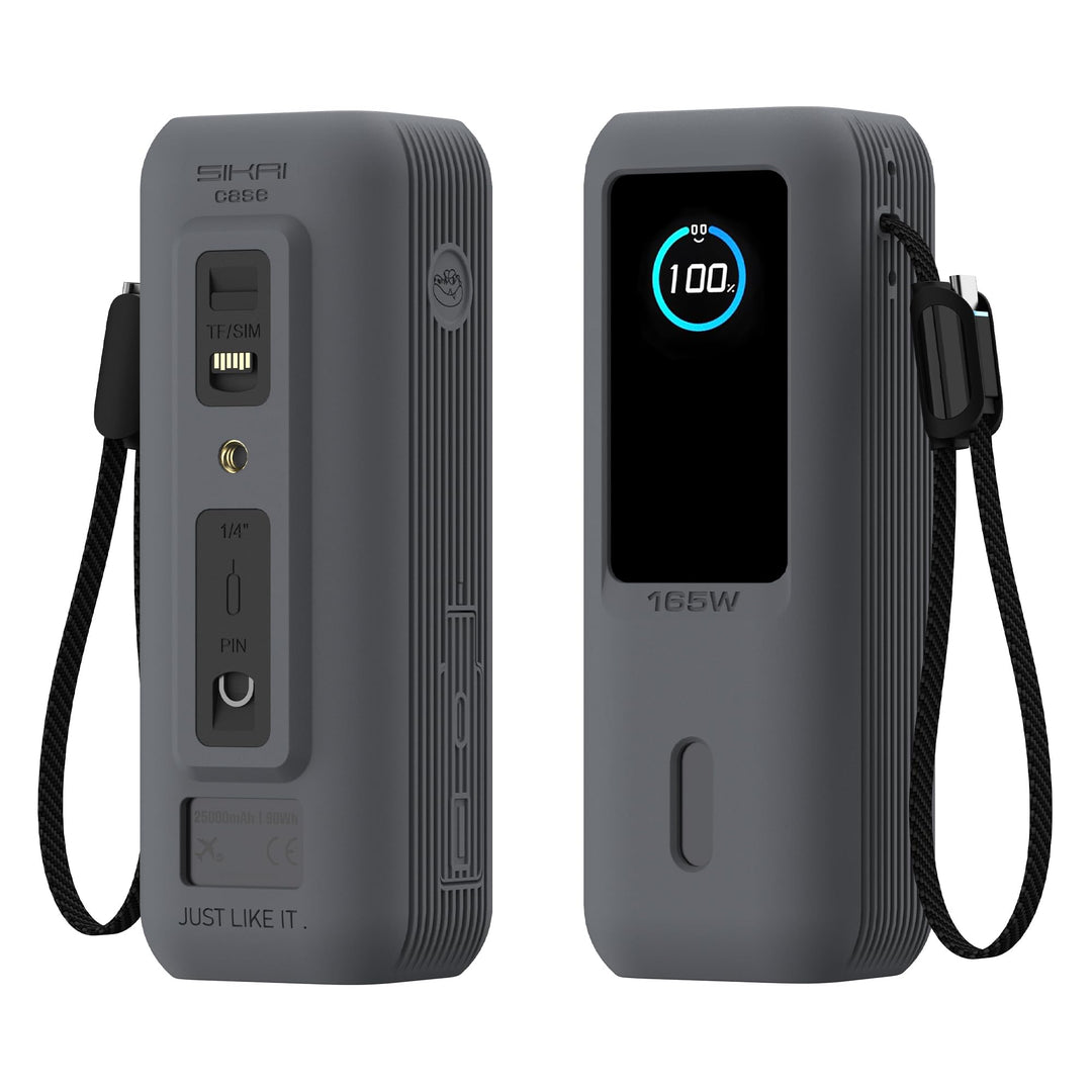 Sikai Silikonhülle für Anker Laptop Powerbank 165W(25000mAh) mit 1/4 Zoll Mutterloch,TF/SIM Karte,Ka