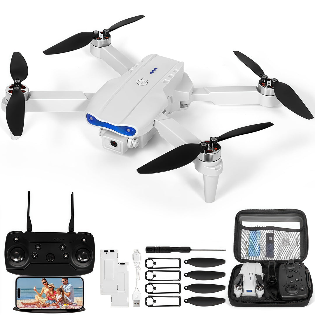 Drohne mit Kamera 1080P HD für Kinder, WiFi FPV Drone für Anfänger, RC Quadcopter mit 2 Akku, Schwer