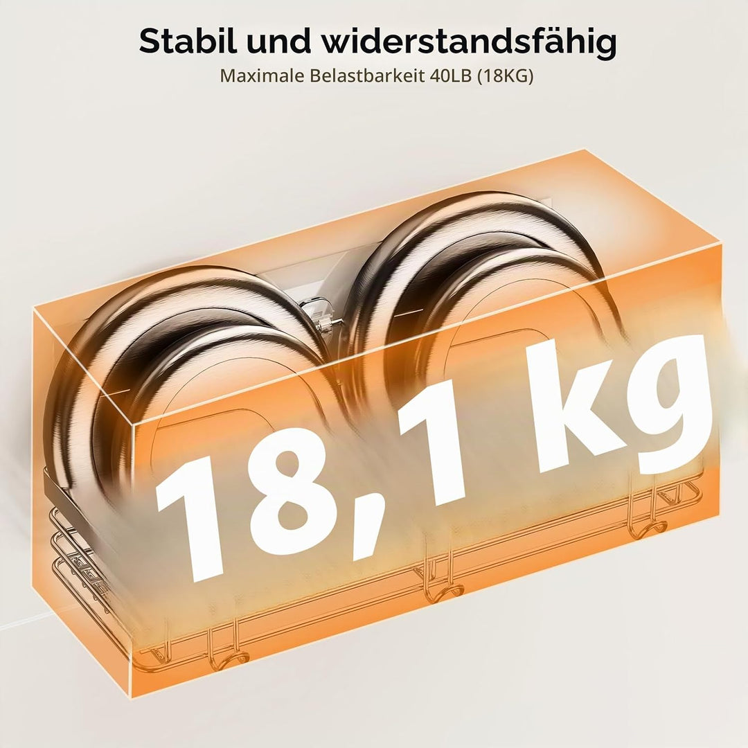 Orimade Duschablage ohne Bohren-Duschablage mit 5 Haken-duschregal Ohne Bohren SUS304 Edelstahl - 2