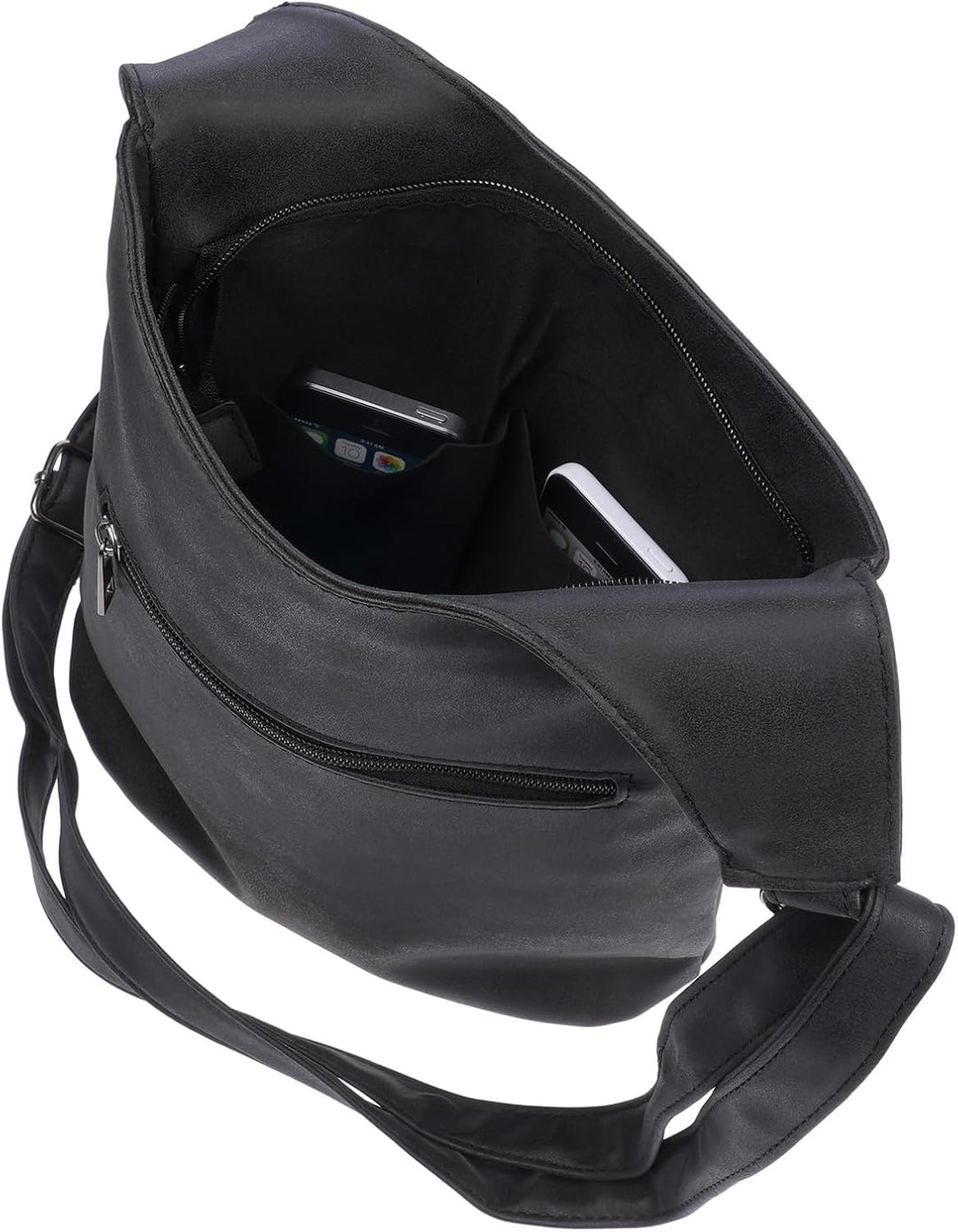 Christian Wippermann Damen Tasche Schultertasche Umhängetasche Crossover Bag Leder Optik Handtasche