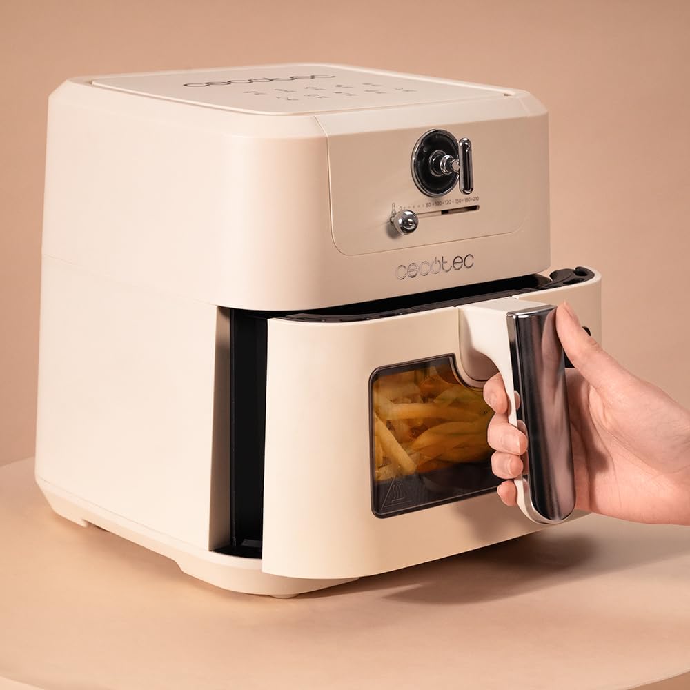 Cecotec Heissluftfritteuse ohne Öl 5 L mit Air Fryer Cecofry Antique 5000 Window. 1500 W, Digital, 5