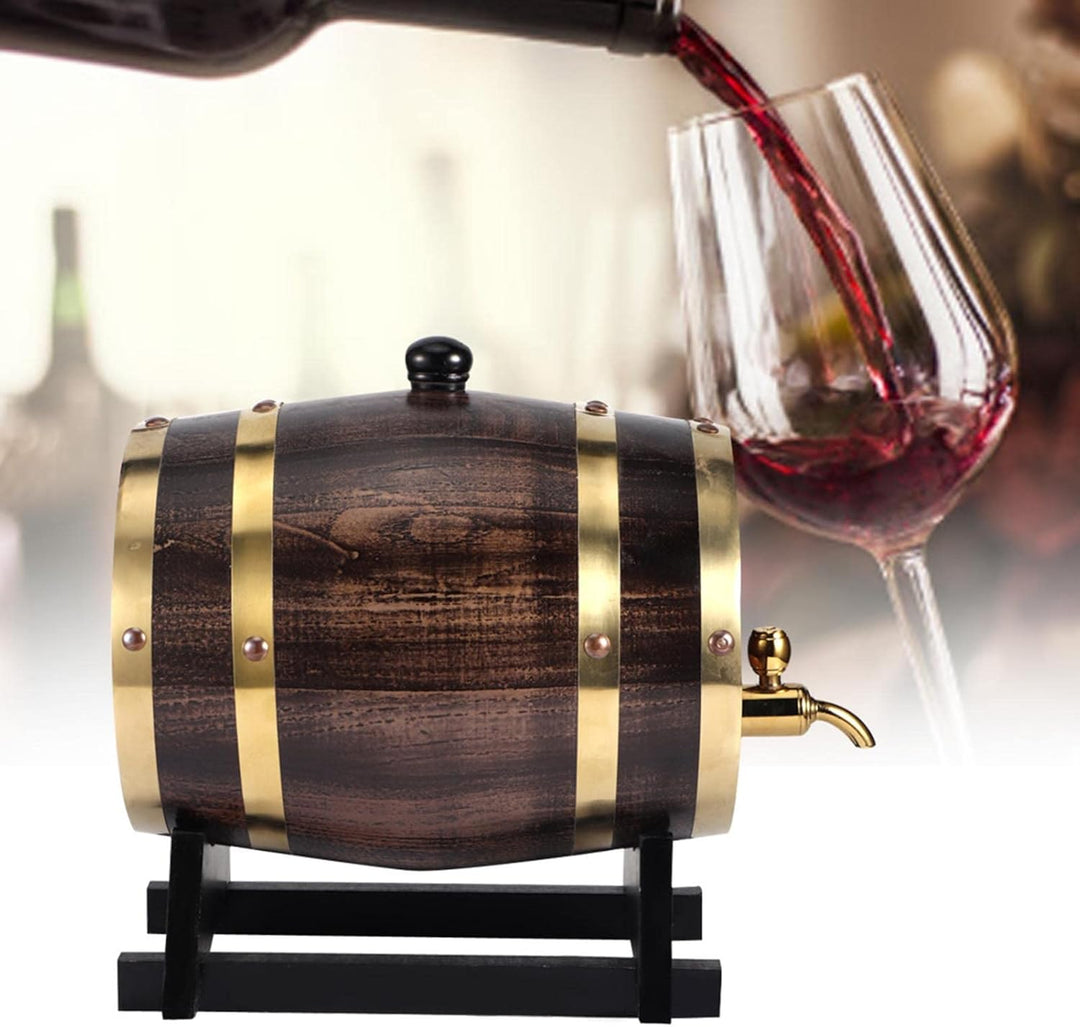 Oumefar 3L Eichenfass Weinfass Retro Vintage Eiche Holz Schwarzwein Brandy Whisky Bourbon Tequila Ei