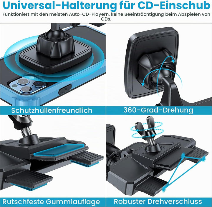 APPS2Car Magnetischer Universal-CD-Telefonhalter Auto, CD-Telefonhalter mit CD-Schlitz,Handyhalter C