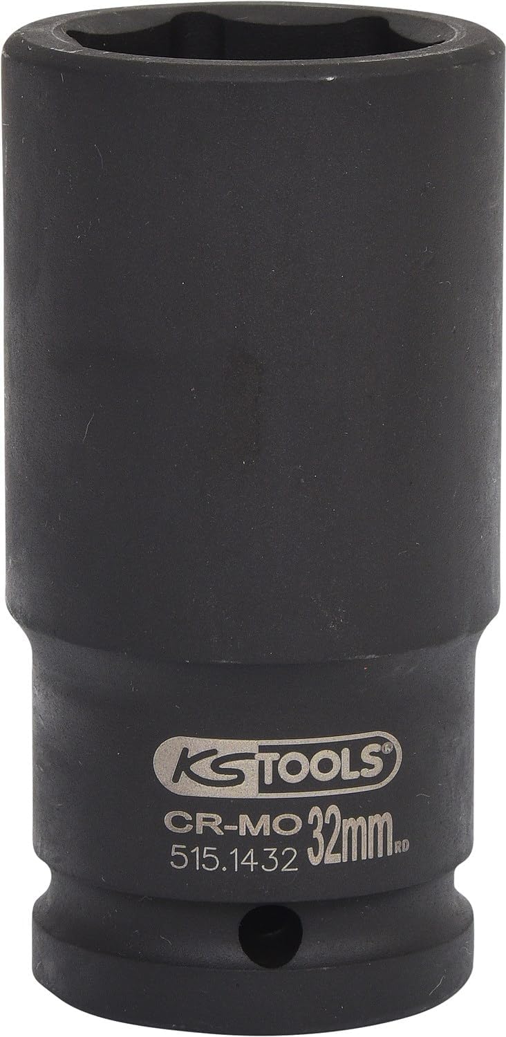 KS Tools 515.1432 3/4" Sechskant-Kraft-Stecknuss, lang, 32mm 32 mm, 32 mm