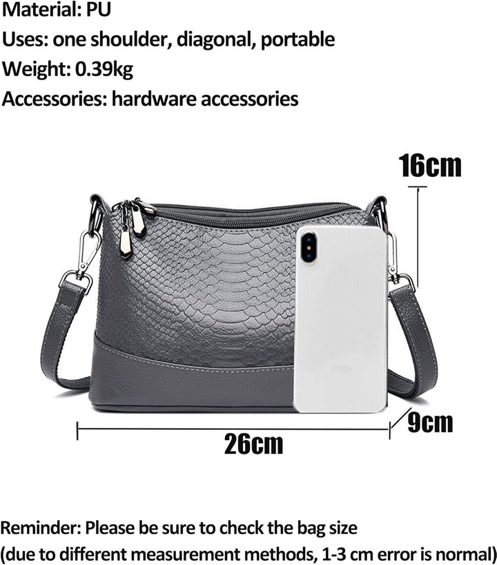 EINYNIUER Damen Umhängetasche Kleine - Krokodilmuster Crossbody Bag - weiche Haut Schultertasche Abe