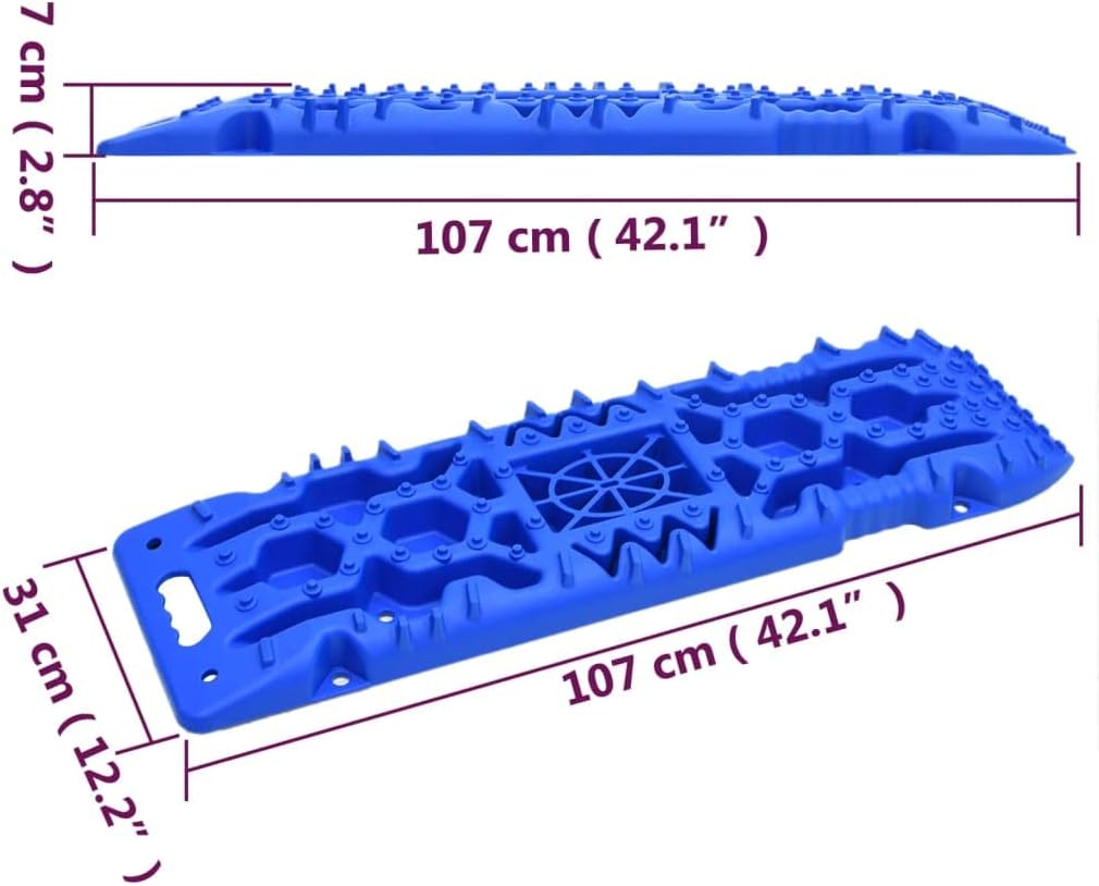 vidaXL Traktionsmatte 2 STK., Sandbleche Offroad, Anfahrhilfe Wohnmobil Recovery Board, Tracktionshi