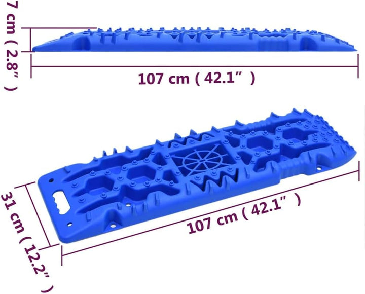 vidaXL Traktionsmatte 2 STK., Sandbleche Offroad, Anfahrhilfe Wohnmobil Recovery Board, Tracktionshi