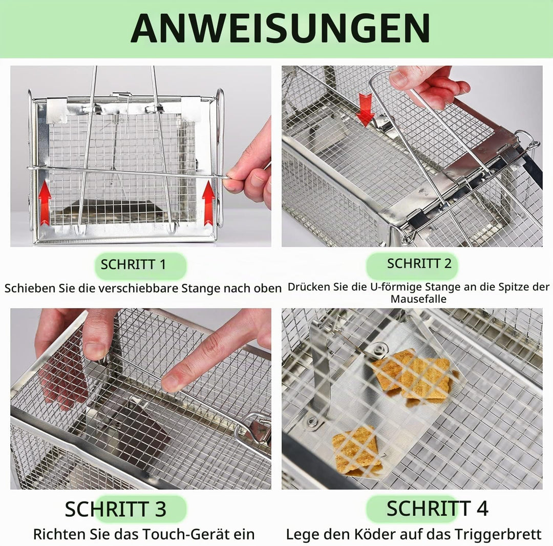 FORMIZON Lebendfalle Mausefalle, 2 Stück Rattenfalle, Premium Rattenfalle, Wiederverwendbare, Tierfa
