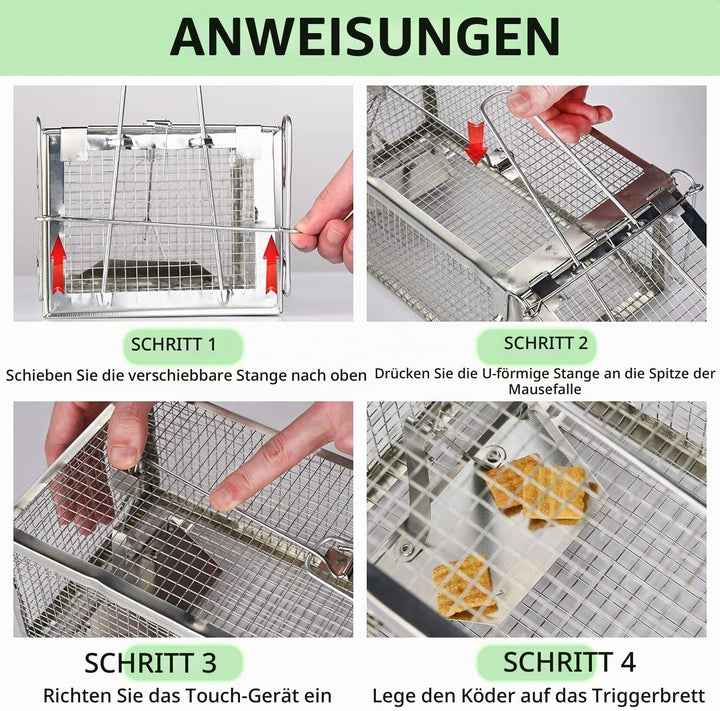 FORMIZON Lebendfalle Mausefalle, 2 Stück Rattenfalle, Premium Rattenfalle, Wiederverwendbare, Tierfa