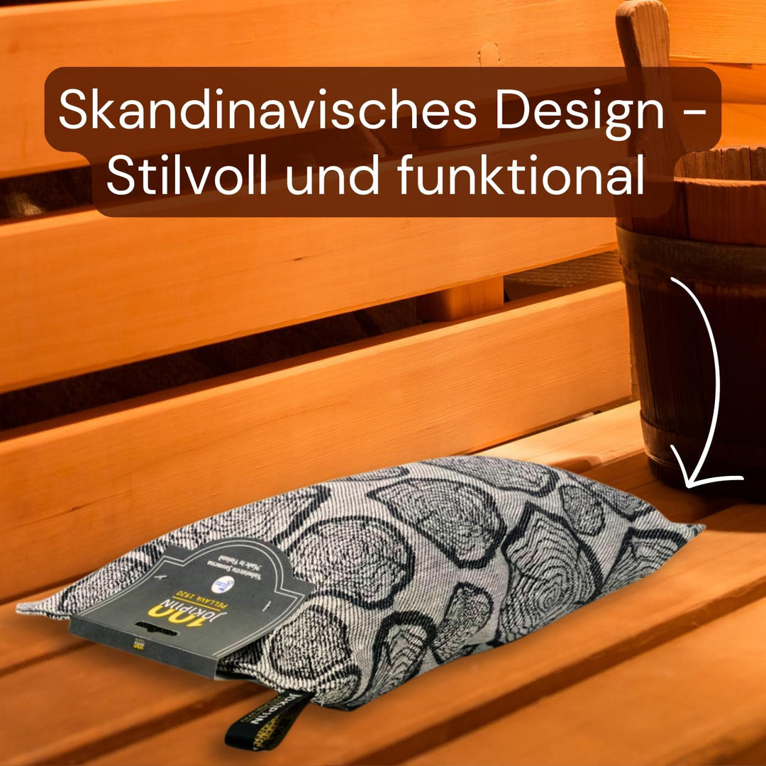 Jokipiin Premium Saunakissen 40 x 22 cm | 100% Made in Finland | ReisekissenLeinen Baumwolle