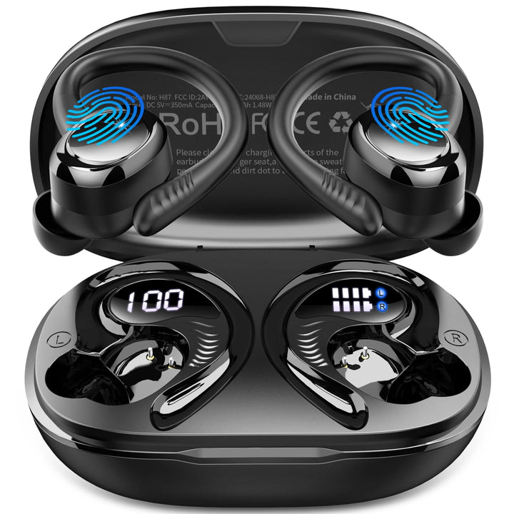 Bluetooth 5.4 Kopfhörer Sport, 2026 Neu In Ear Kopfhörer Kabellos Bluetoothmit 4 ENC Mic/6D Stereo,
