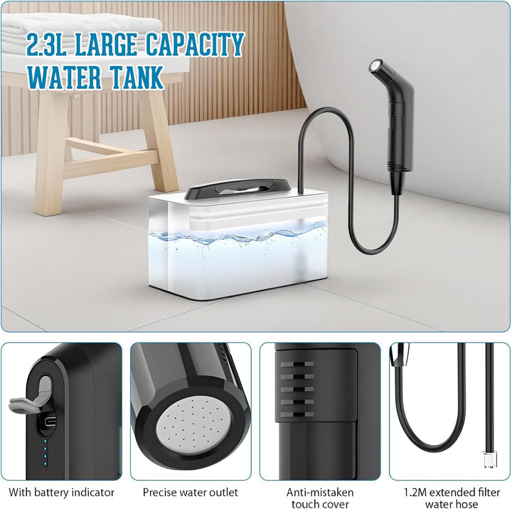 Elektrisches Bidet,Reise Bidet Elektrisch,Portable Bidet für Toilette,Camping Flasche Sprühflasche H