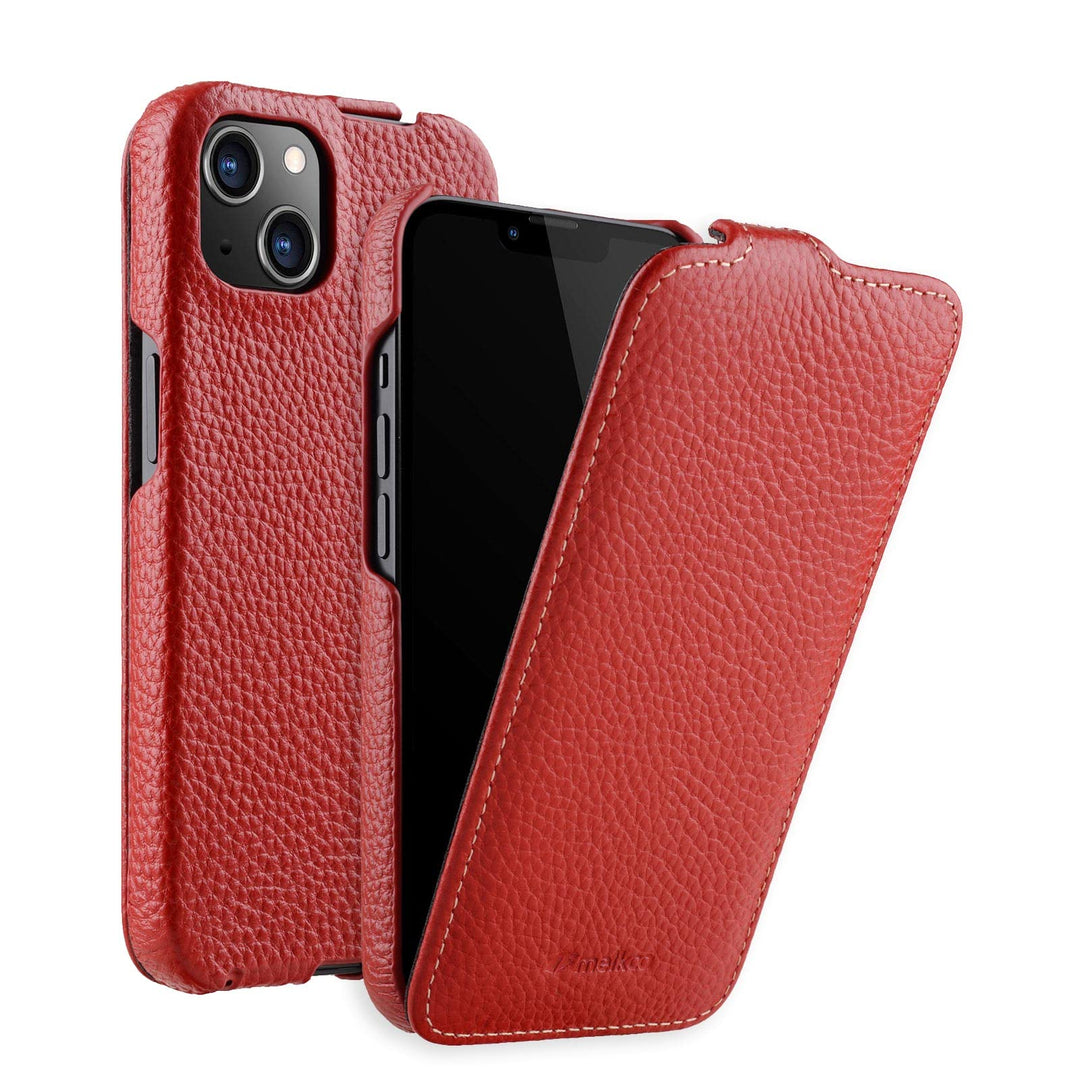 MELCKO Hülle passend für Apple iPhone 13 Mini (5,4 Zoll), Handyhülle mit beschichtetem Leder, Flip-C