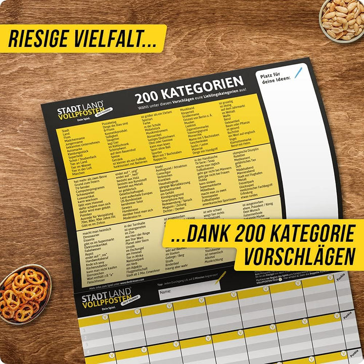 DENKRIESEN - Stadt Land VOLLPFOSTEN® - Family-Pack - Stadt Land FLUSS MEGA Pack - Innovative Spieles