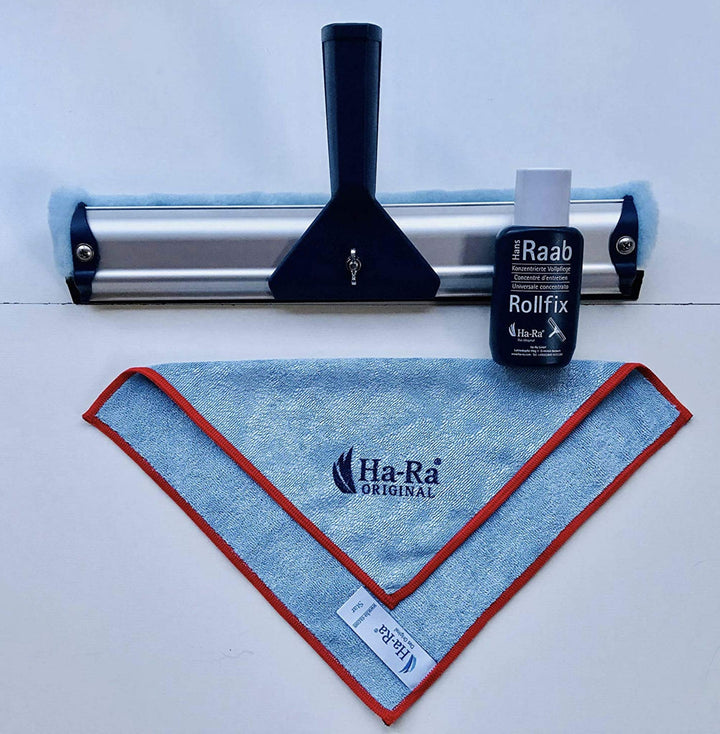 Ha-Ra Fenster-Putz-Starterset I Fensterwischer 32cm I Praktischer Rollfix 75 ml gefüllt mit konzentr