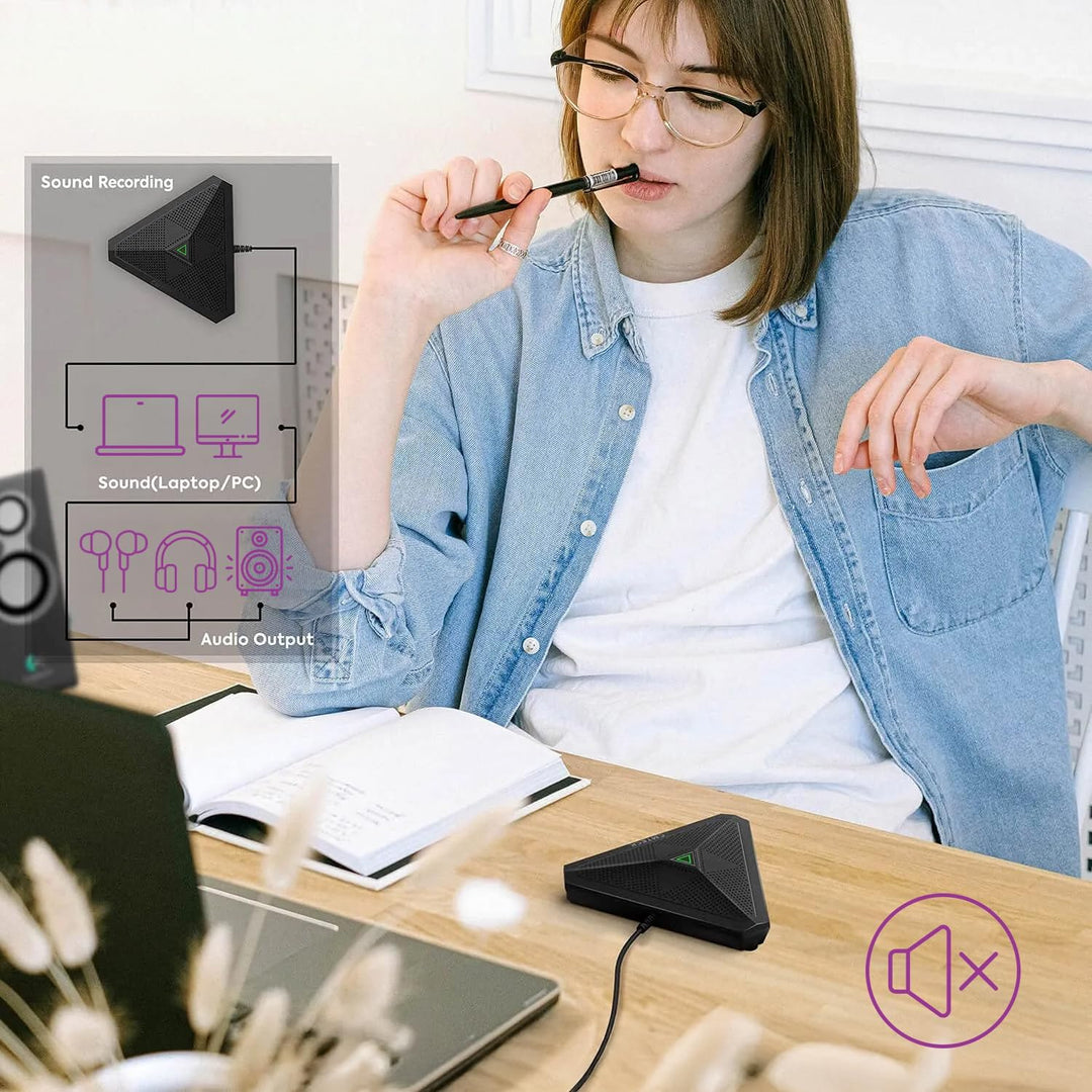 Spacetronik USB Konferenzmikrofon ohne Lautsprecher, USB Mikrofon PC mit Geräuschunterdrückung, Stum