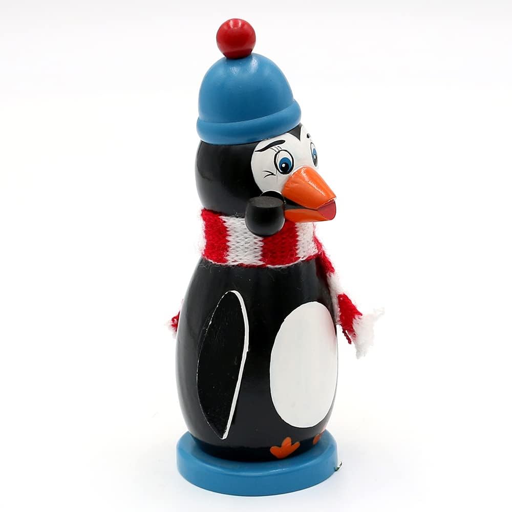 Dekohelden24 Trendige Moderne Holz-Räucherfigur Pinguin, ca. 14 cm, Pinguin