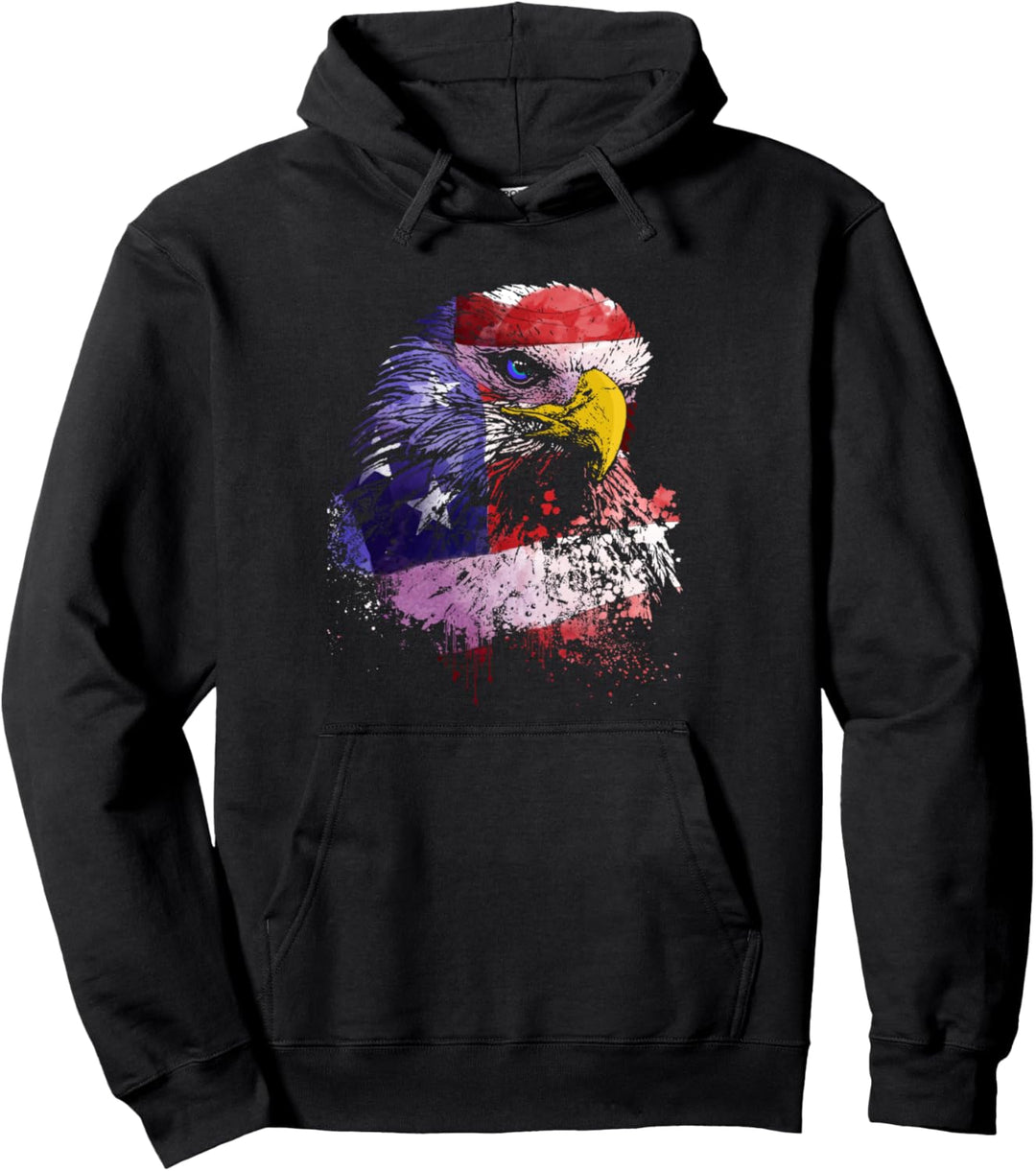 Eagle 4th of July US Flag America Patriotic Symbol Freedom Pullover Hoodie