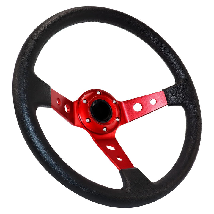 Acclcors Universal Rennlenkrad,Drifting Lenkrad, Gaming Lenkrad 13.6" 6 Schrauben Grip Vinyl Leder D