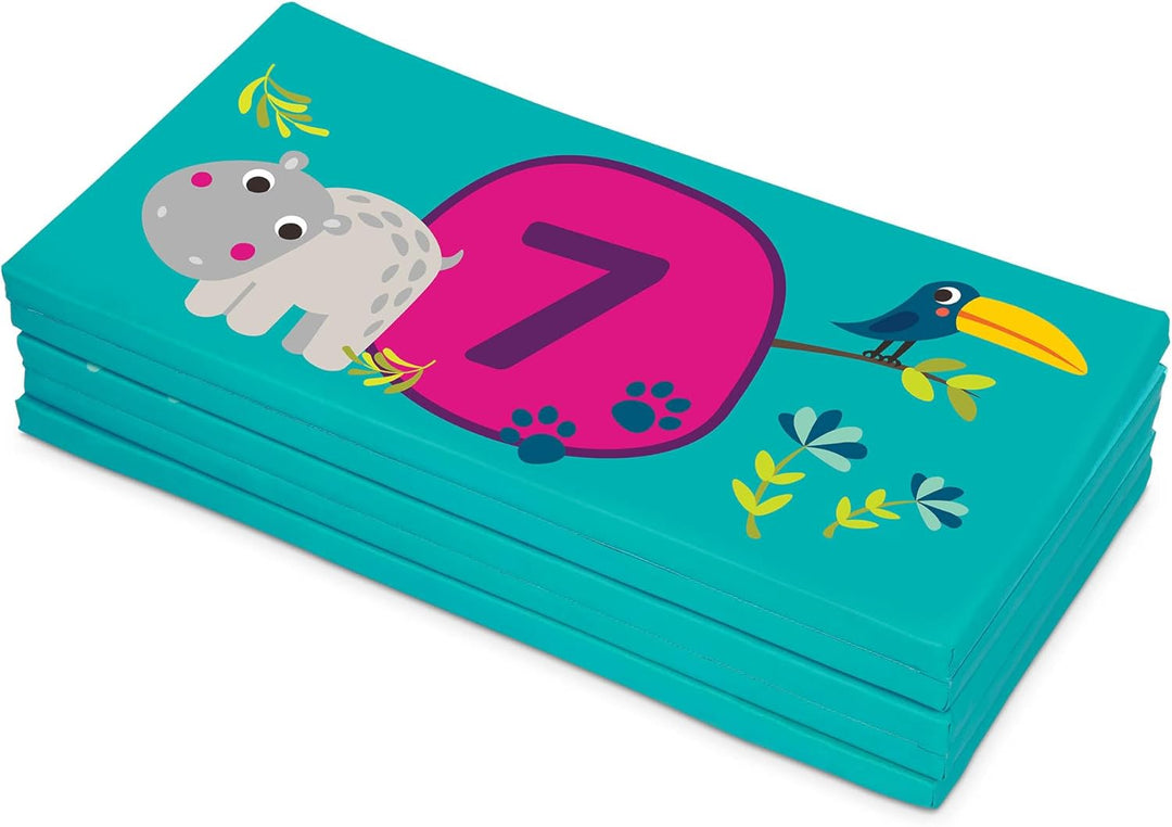 B. toys - Hop-n-Count-Matte - Tumbling Mat - Gymnastikmatte für Kinder - Zahlen, Tiere, Himmel-und-H