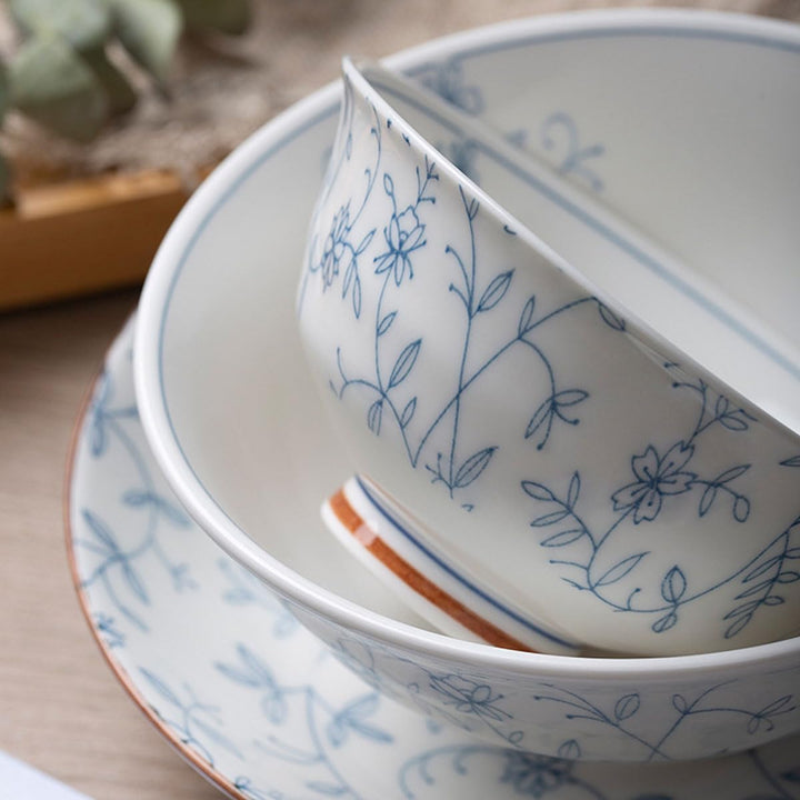10 tischpäckchen, töpfe und gläser für küchenhilfen, nachtisch - suppe - teller, blaue blumenbesteck
