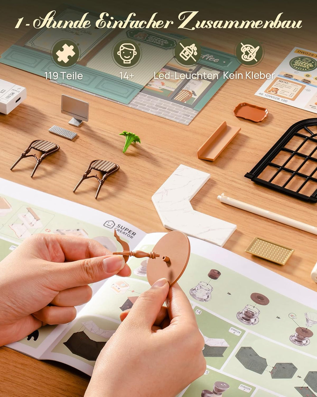 Rolife Super Creator DIY Miniature House Miniatur Haus Bausatz Selber Bauen Deko für Schreibtisch Bü