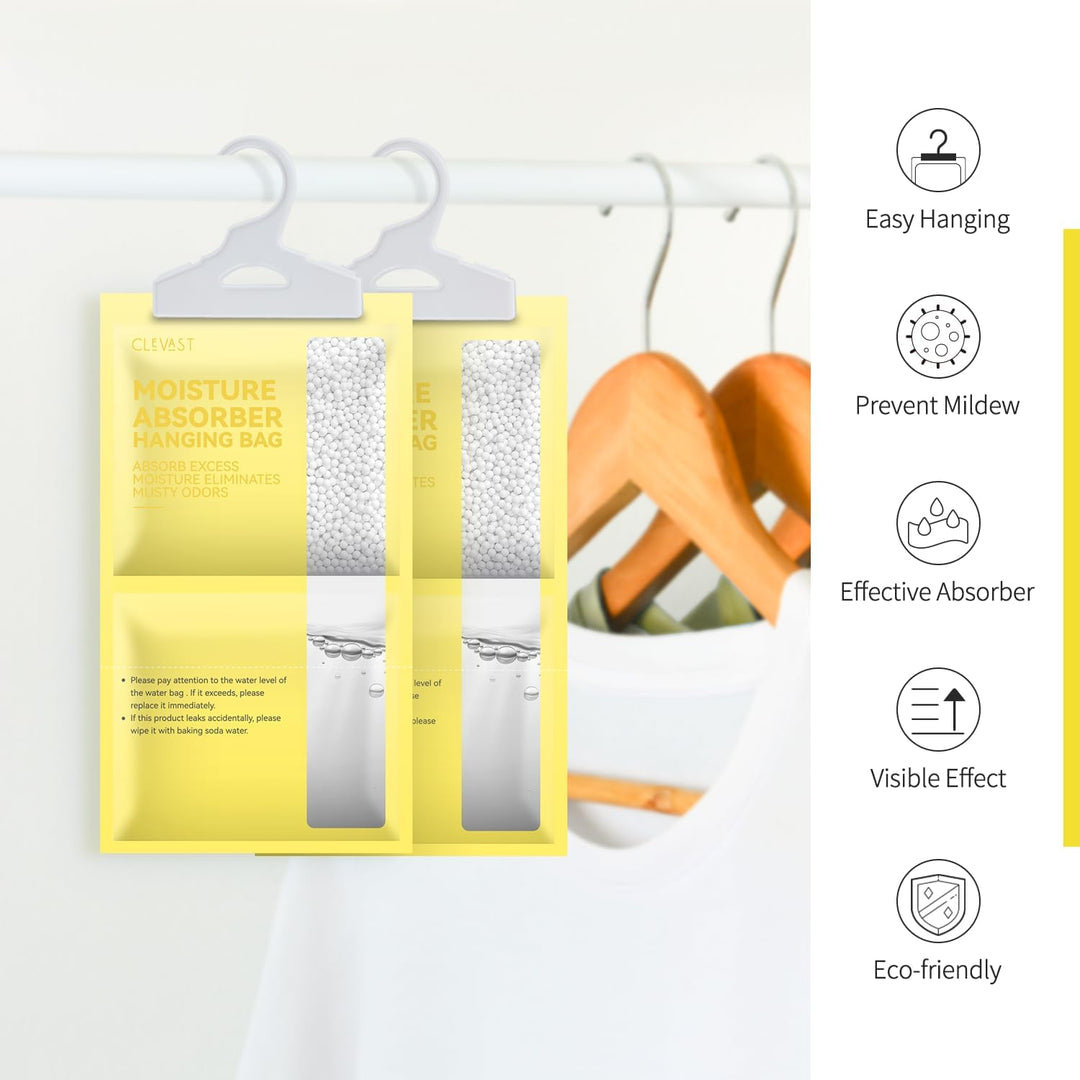 CLEVAST Feuchtigkeitsabsorber 10er Pack (Gelb), Gelb