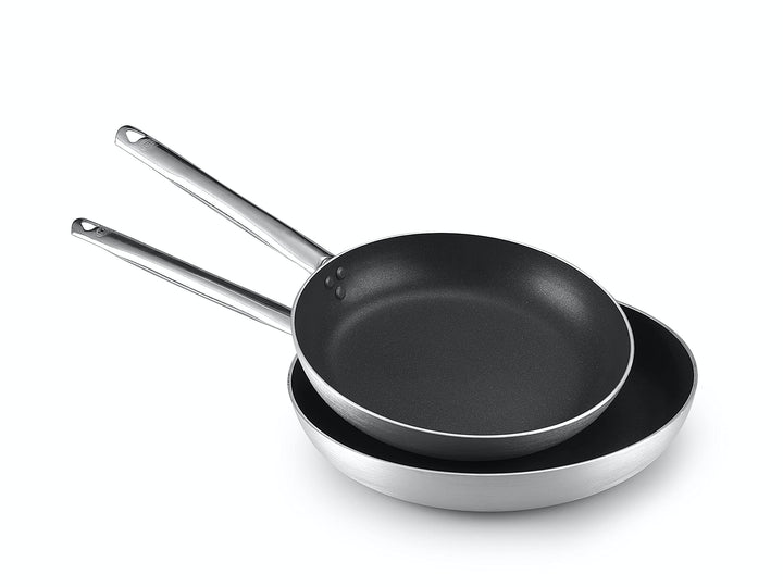 Pentole Agnelli Aluminium Pfannen Set 28 cm + 32 cm Gastro Pfannen