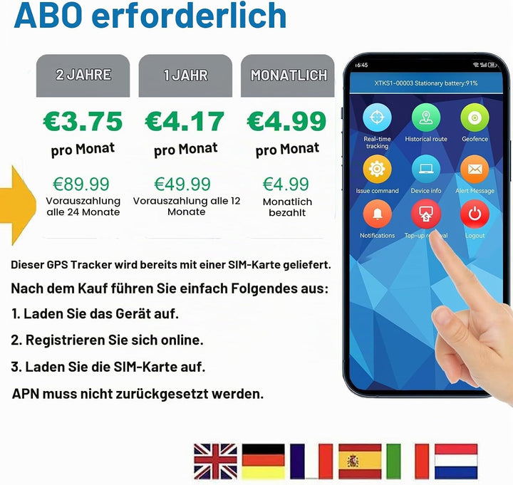 4G Mini GPS Tracker mit SIM Karte GPS Tracker Kinder mit SOS Alarm &amp; Abnehmbar 3-IN-1 Rückseitencove