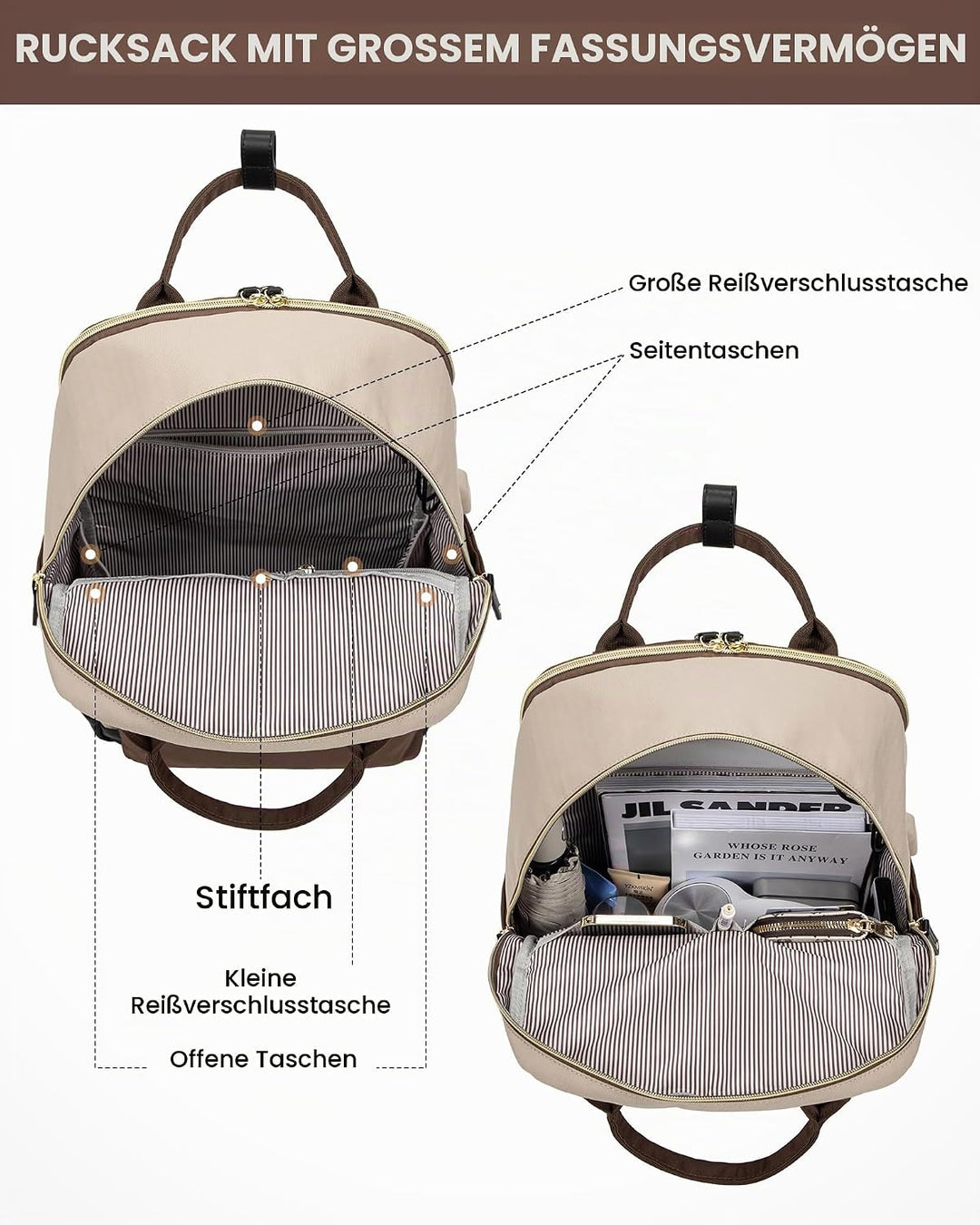 LOVEVOOK Arbeitstasche Reiserucksack Damen, 15,6 Zoll Laptop Backpack Women Wasserdicht, Schulrucksa