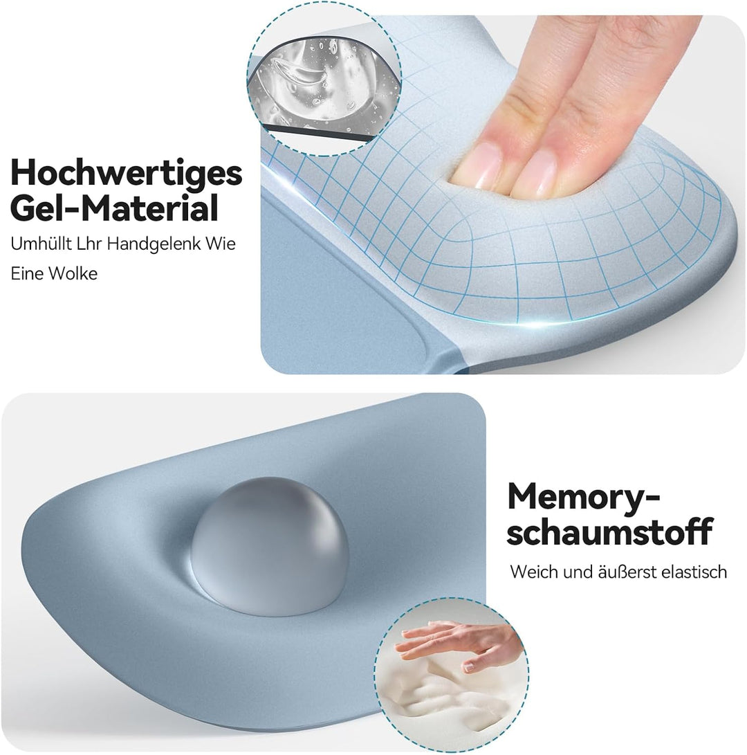 TECKNET 3-in-1 Ergonomisches Mauspad Set, Mauspad mit Gelkissen - Rutschfestes & Wasserdichtes, Entl