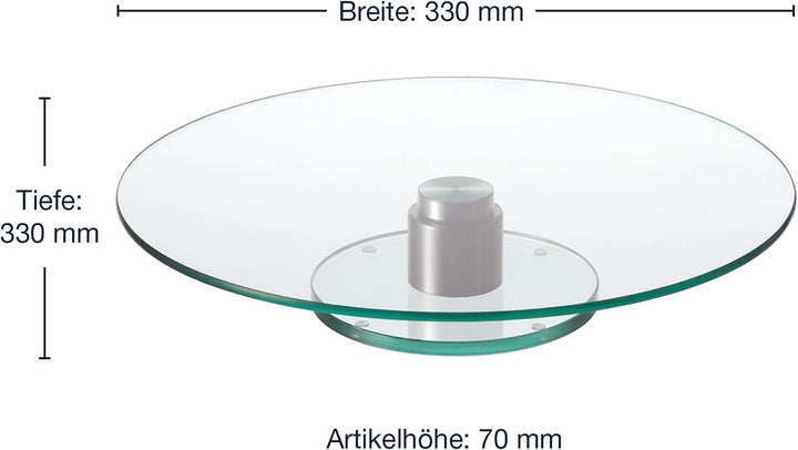 Leonardo Turn Tortenplatte, drehbarer Kuchen teller mit Fuss, Glasplatte für Gebäck, Servier-Platte