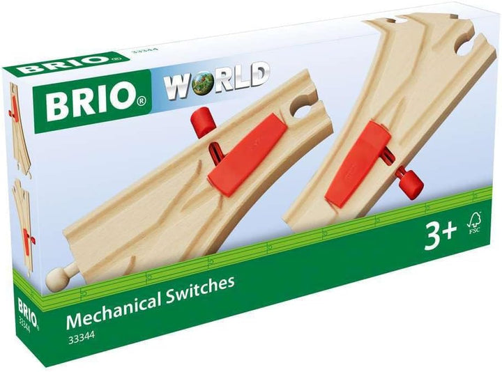 BRIO World - 33599 Akku Lok mit Mini USB & Bahn 33344 - Mechanisches Weichenpaar - Eisenbahnzubehör