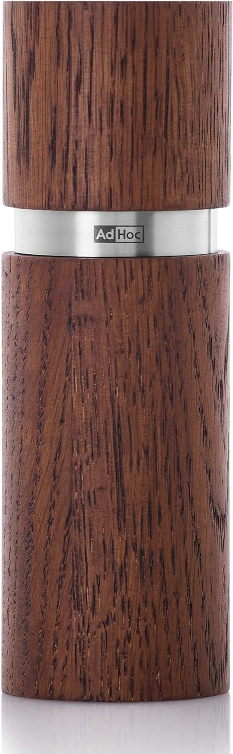 AdHoc MP411 Pfeffer- | Salzmühle Textura, CeraCut® Keramik Mahlwerk, Naturholz Eiche geölt, dunkel|E