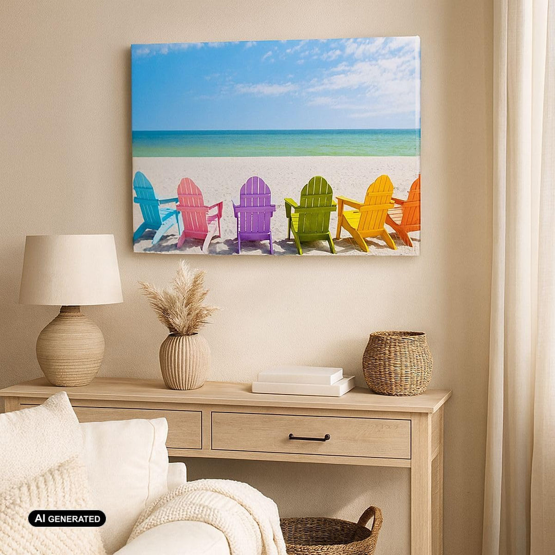 Bilder auf Leinwand Sunbed ufer florida Sommer Leinwandbild 70x50cm Wandbilder Dekoration Wohnzimmer