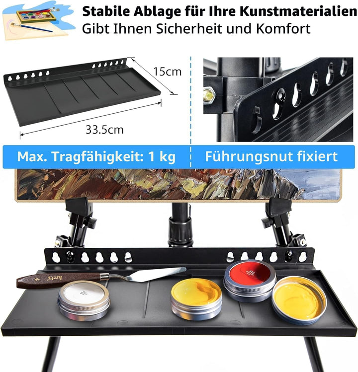 VAIIGO Staffelei gross L 52-162cm, Atelierstaffelei, Künstler Staffelei, Verstellbare Staffelei, Fel